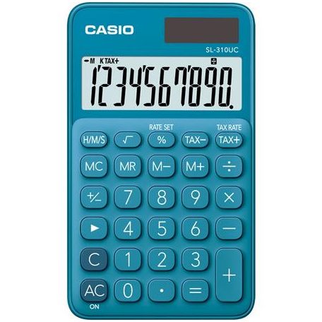 CASIO Zsebszámológép, 10 számjegy, CASIO "SL 310" kék