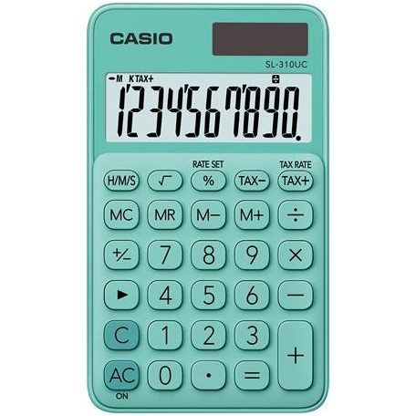 CASIO Zsebszámológép, 10 számjegy, CASIO "SL 310", zöld