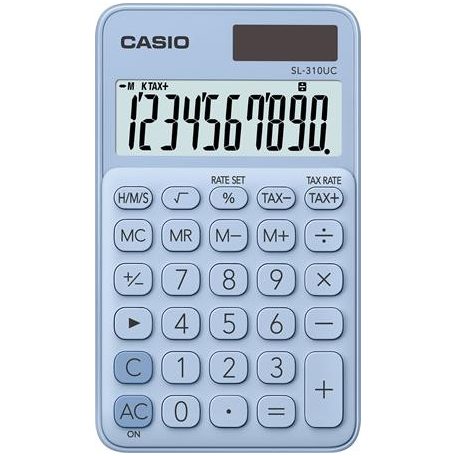 CASIO Zsebszámológép, 10 számjegy, CASIO "SL 310", világoskék