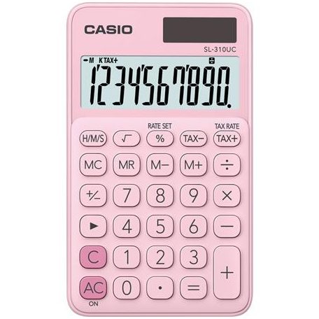CASIO Zsebszámológép, 10 számjegy, CASIO "SL 310K", világos rózsaszín