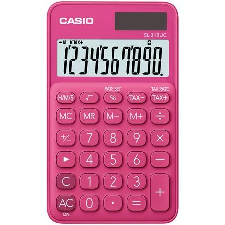CASIO Zsebszámológép, 10 számjegy, CASIO "SL 310", rózsaszín