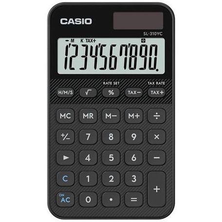 CASIO Zsebszámológép, 10 számjegy, CASIO "SL 310 YC", fekete