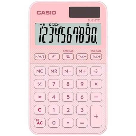 CASIO Zsebszámológép, 10 számjegy, CASIO "SL 310 YCK", rózsaszín