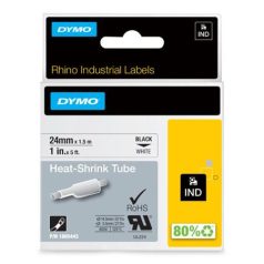   DYMO Zsugorcső feliratozógéphez, 24 mm x 1,5 m, DYMO "Rhino", fehér-fekete
