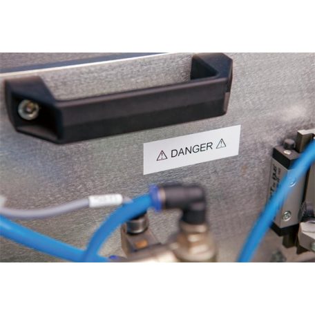 DYMO Feliratozógép szalag, tartós poliészter, 9 mm x 5,5 m, DYMO "Rhino",fehér-fekete