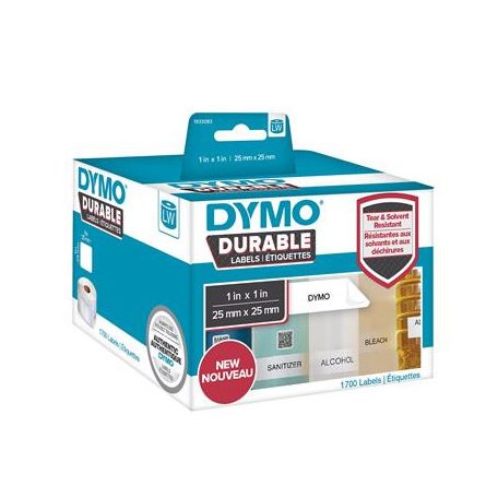 DYMO Etikett, tartós, LW nyomtatóhoz, 25x25 mm, 850 db etikett, DYMO