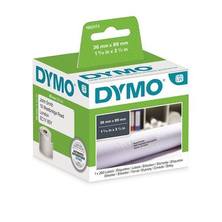 DYMO Etikett, LW nyomtatóhoz, tartós, 36x89 mm, 260 db etikett, DYMO