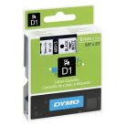 DYMO Feliratozógép szalag, 9 mm x 7 m, DYMO "D1", fehér-fekete