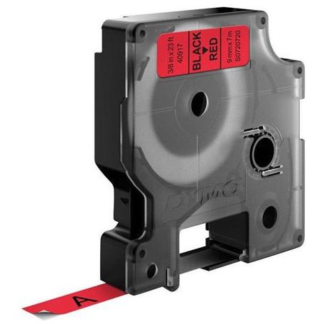 DYMO Feliratozógép szalag, 9 mm x 7 m, DYMO "D1", piros-fekete