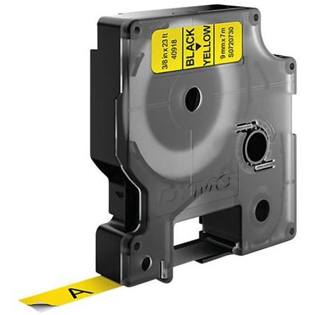 DYMO Feliratozógép szalag, 9 mm x 7 m, DYMO "D1", sárga-fekete