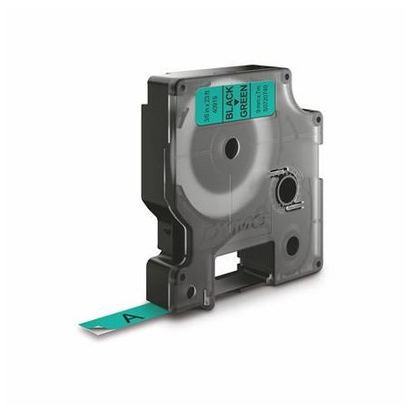 DYMO Feliratozógép szalag, 9 mm x 7 m, DYMO "D1", zöld-fekete