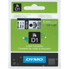  DYMO Feliratozógép szalag, 6 mm x 7 m, DYMO "D1", víztiszta-fekete