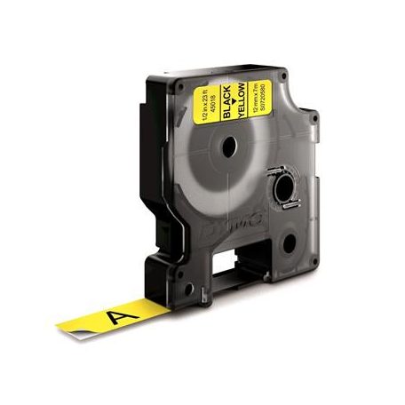 DYMO Feliratozógép szalag, 12 mm x 7 m, DYMO "D1", sárga-fekete