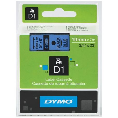 DYMO Feliratozógép szalag, 19 mm x 7 m, DYMO "D1", kék-fekete