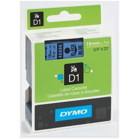 DYMO Feliratozógép szalag, 19 mm x 7 m, DYMO "D1", kék-fekete