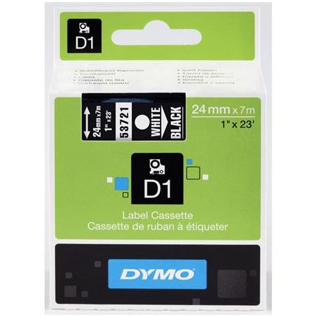 DYMO Feliratozógép szalag, 24 mm x 7 m, DYMO "D1", fekete-fehér