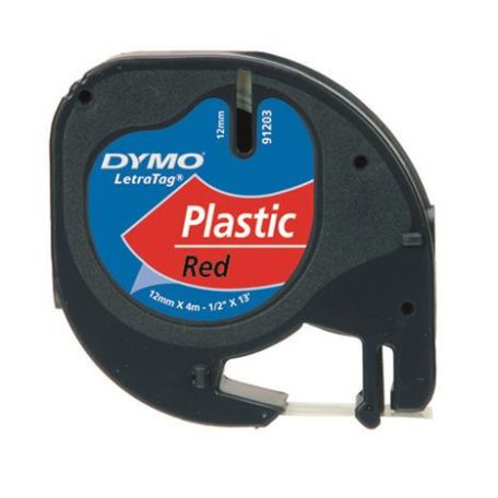 DYMO Feliratozógép szalag, 12 mm x 4 m, DYMO "Letratag", piros