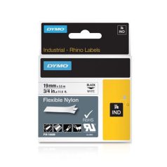   DYMO Feliratozógép szalag, flexibilis ID, 19 mm x 3,5 m, DYMO "Rhino", fehér-fekete