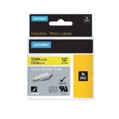   DYMO Zsugorcső, feliratozógéphez, 12 mm x 1,5 m, DYMO "Rhino", sárga-fekete