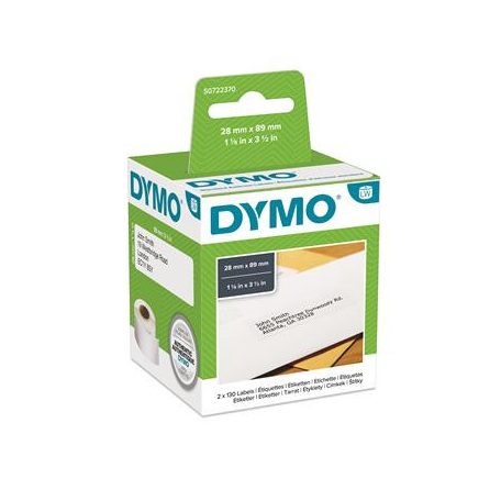 DYMO Etikett, LW nyomtatóhoz, 28x89 mm, 130 db etikett, DYMO