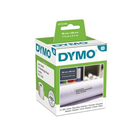DYMO Etikett, LW nyomtatóhoz, 36x89 mm, 260 db etikett, DYMO