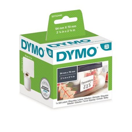 DYMO Etikett, LW nyomtatóhoz, 54x70 mm, 320 db etikett, DYMO