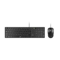   GENIUS Egér- és billentyűzet készlet, vezetékes, USB, HUN,GENIUS "Slimstar C126", fekete
