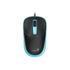 GENIUS Egér, vezetékes, optikai, normál méret, USB, GENIUS "DX-123", fekete-kék