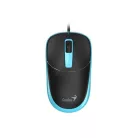 GENIUS Egér, vezetékes, optikai, normál méret, USB, GENIUS "DX-123", fekete-kék