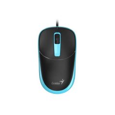   GENIUS Egér, vezetékes, optikai, normál méret, USB, GENIUS "DX-123", fekete-kék