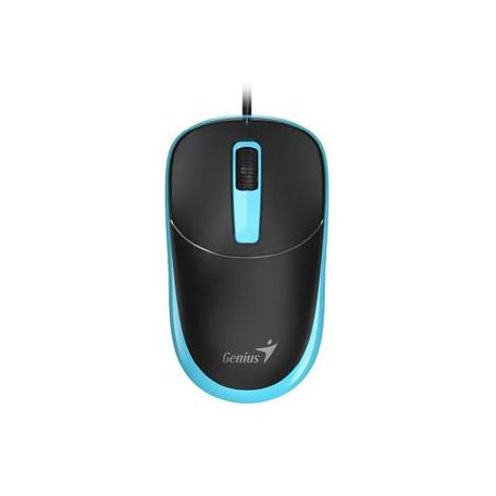 GENIUS Egér, vezetékes, optikai, normál méret, USB, GENIUS "DX-123", fekete-kék