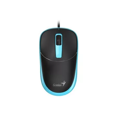 GENIUS Egér, vezetékes, optikai, normál méret, USB, GENIUS "DX-123", fekete-kék