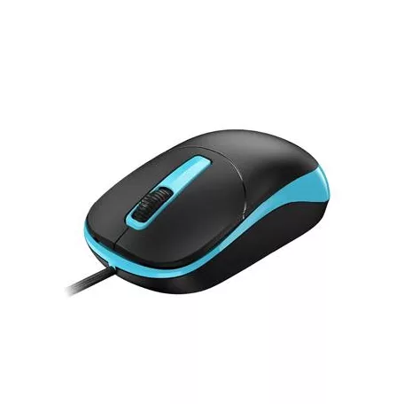 GENIUS Egér, vezetékes, optikai, normál méret, USB, GENIUS "DX-123", fekete-kék