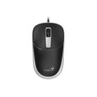 GENIUS Egér, vezetékes, optikai, normál méret, USB, GENIUS "DX-123", fekete-szürke