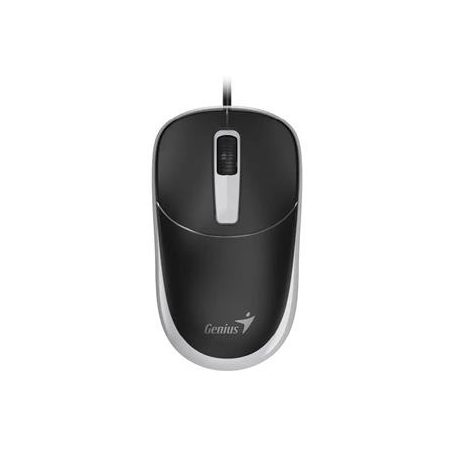 GENIUS Egér, vezetékes, optikai, normál méret, USB, GENIUS "DX-123", fekete-szürke