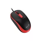 GENIUS Egér, vezetékes, optikai, normál méret, USB, GENIUS "DX-123", fekete-piros