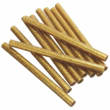 Csillámos ragasztó stick, ragasztópisztolyhoz, 3 db, 11 x 200 mm, arany
