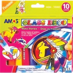   AMOS Üvegfóliafesték készlet, AMOS, 10 különböző szín