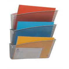 ALBA Irattartó, fali, fémhálós, 3 zsebes, ALBA, ezüst