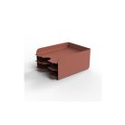 ALBA Irattálca, fém, 3 részes, ALBA, terrakotta