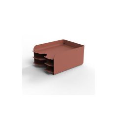 ALBA Irattálca, fém, 3 részes, ALBA, terrakotta