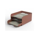 ALBA Irattálca, fém, 3 részes, ALBA, terrakotta