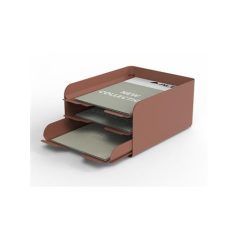 ALBA Irattálca, fém, 3 részes, ALBA, terrakotta