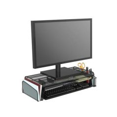   ALBA Monitorállvány, rendszerezővel, fémhálós, ALBA, fekete