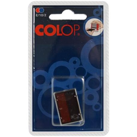 COLOP Bélyegző cserepárna, 2 db/bliszter, COLOP "E/10/2", piros-kék