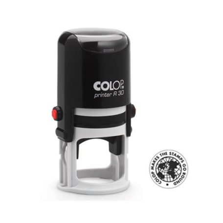 COLOP Bélyegző, kör, COLOP " Printer R 30", fekete cserepárnával