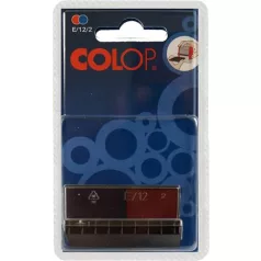   COLOP Bélyegző cserepárna, 2 db/bliszter, kétszínű változat, COLOP "E12/2", kék-piros