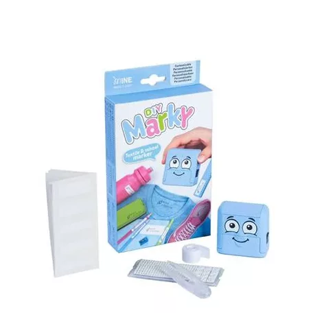 COLOP Bélyegző textilhez, kirakós COLOP "Marky", kék ház, fekete párnával