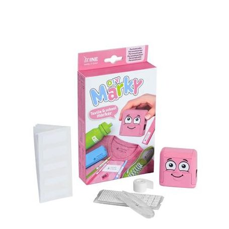 COLOP Bélyegző textilhez, kirakós COLOP "Marky", pink ház, fekete párnával