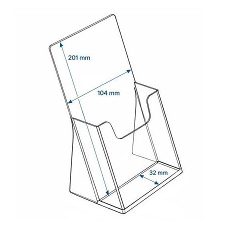 Prospektustartó, asztali, 1 rekeszes, 1/3 A4